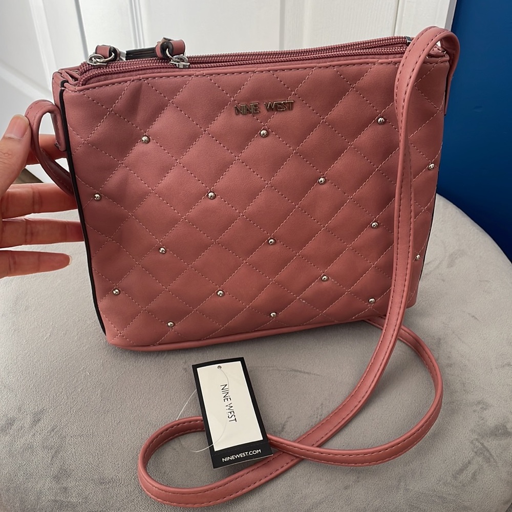 *NEW* Nine West Studded Rhinestone Crossbody - Dusty Rose